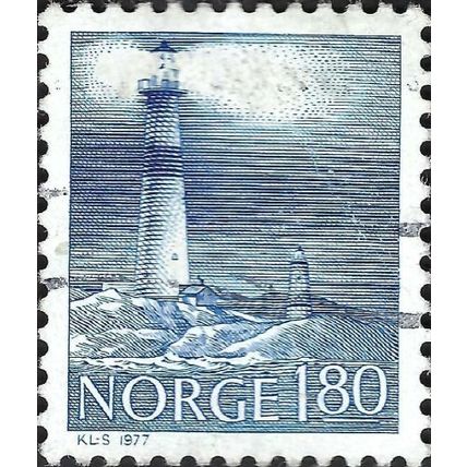 NORWAY, Torungen Lighthouses, Old 1844, New 1914, blue 1977, 6.00kr