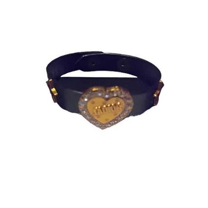 Beautiful Lux Design Women Heart Bracelet (Black)