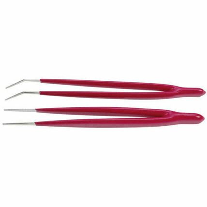 insulated Set Of Tweezers Curved/Straight 2pc