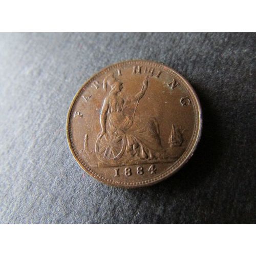 1884 QUEEN VICTORIA FARTHING. AS