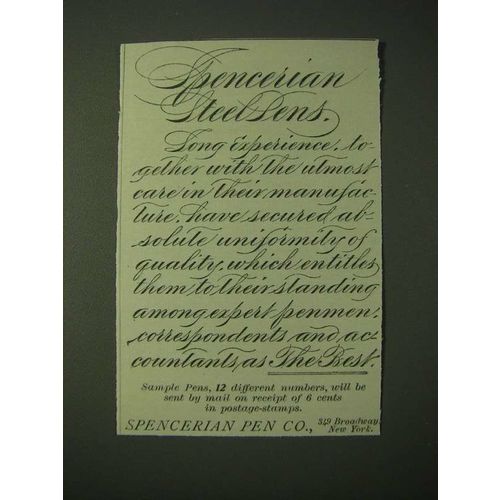 1900 Spencerian Pens Ad
