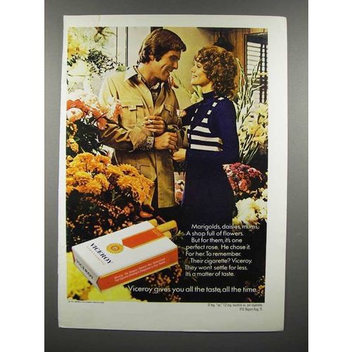 1971 Viceroy Cigarette Ad - Marigolds, Daisies, Mums