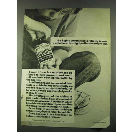 1974 Excedrin Medicine Ad - Effective Safety Cap