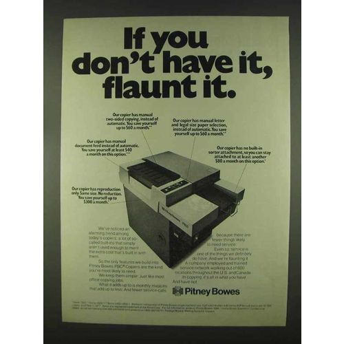 1978 Pitney Bowes PBC Plain Bond Copier Ad - Flaunt It