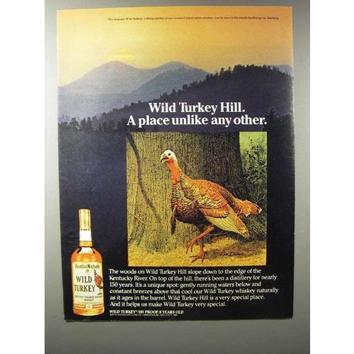 1983 Wild Turkey Bourbon Ad - Wild Turkey Hill