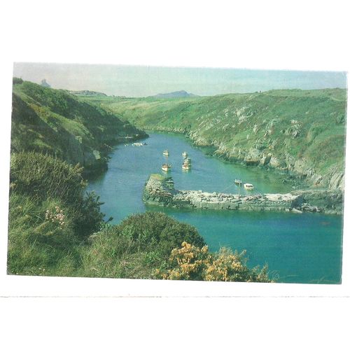 PORTH CLAIS HARBOUR, Pembrokeshire. vintage used postcard c. 1972 =