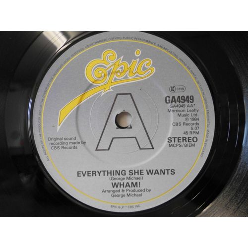 7" 1984 WHAM ! LAST CHRISTMAS, EPIC GA4949 .EVERYTHING SHE WANTS .NEAR MINT