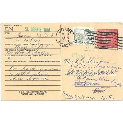 Canada #RKP97a Postal Card USED Cameo, CN Railway, rouletted