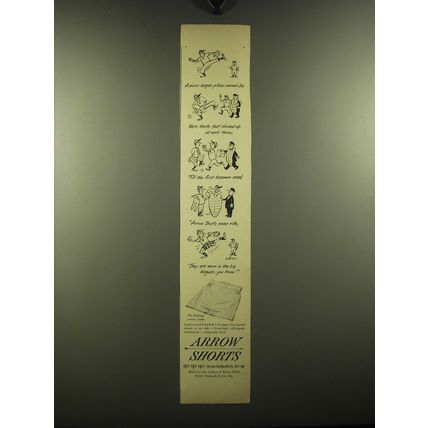 1949 Arrow Shorts Ad - A minor league pitcher named joe wore shorts