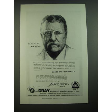 1956 Gray Manufacturing Company Advertisement - Theodore Roosevelt
