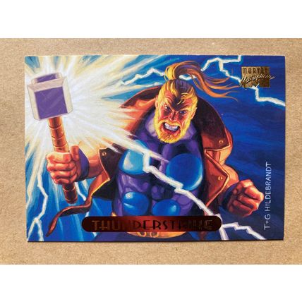 Marvel Masterpieces 1994 Base trading Card # 125 Thunderstrike (B) Fleer