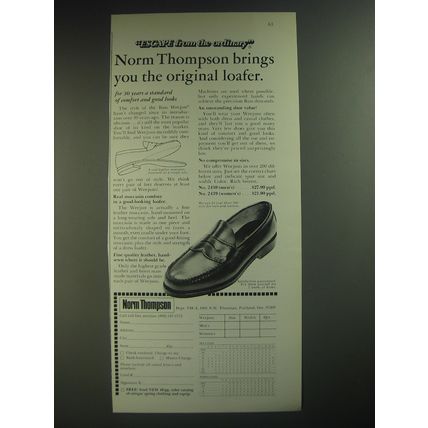 1974 Norm Thompson Bass Weejuns Shoes Advertisement