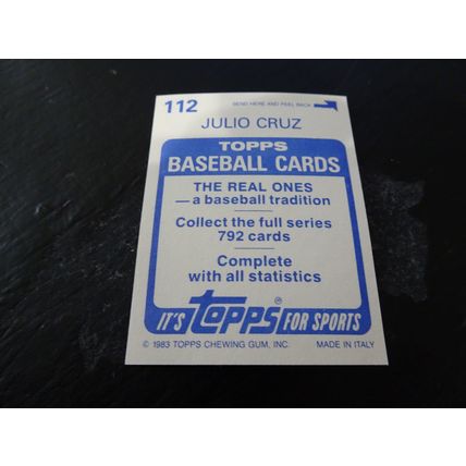 1983 Topps Stickers # 112 Julio Cruz Excellent (5) Seattle Mariners