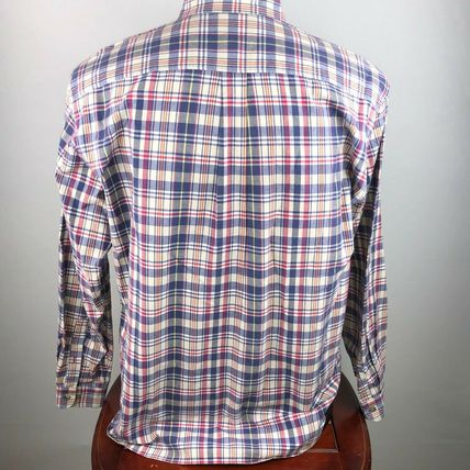 Marks & Spencer St Michael Casual Dress Shirt L Blue/Red Striped Pattern