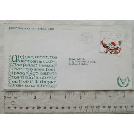 1981 first day cover Christmas stamp