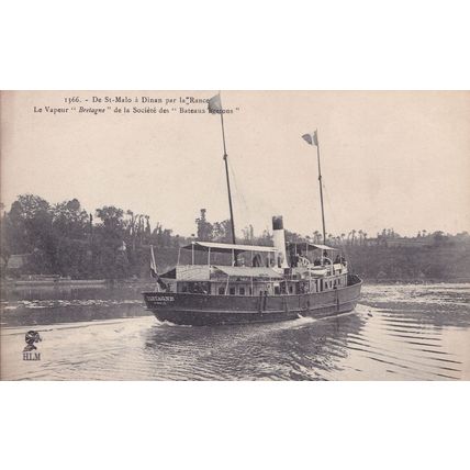 Vapeur Bretagne Ship At St Malo A Dinan French Old Postcard