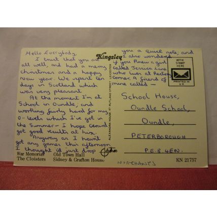multiview, OUNDLE, PETERBOROUGH, NORTHAMPTONSHIRE used postcard by Kingsley =