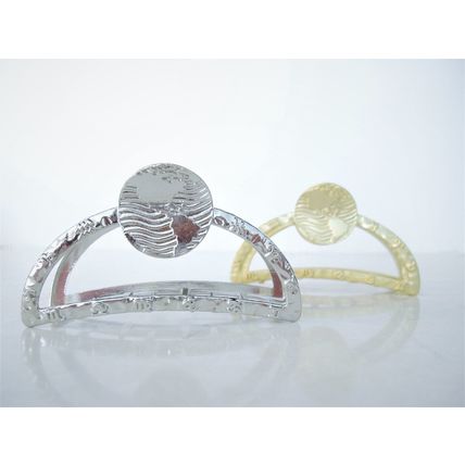 Gold or silver global map metal hair claw clip jaw clip