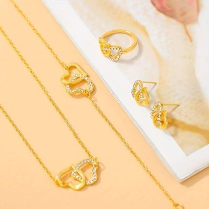 5pcs Earrings + Necklace + Bracelet + Ring Coquette Style Jewelry Set Trendy