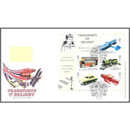 2003 GB FDC - Transports of Delight Mini Sheet - Typed Address