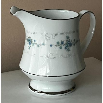 Frolic #3252 Noritake Creamer w/blue flowers & silver trim - excellent condition