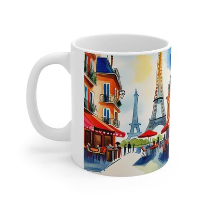 At the Cafe Paris France #2 Mug Ceramic Coffee Mug 11oz