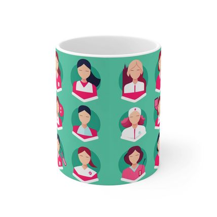 Professional Worker Pink Doctor and Nurse #7 Ceramic Coffee Mug 11oz