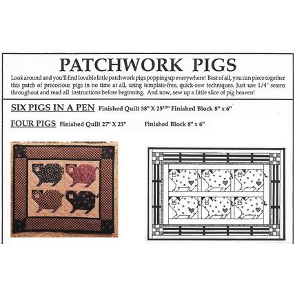 Mumm’s The Word Patchwork Pigs 2 Wall Quilts 38 X 25½” & 27 X 23” ©1991