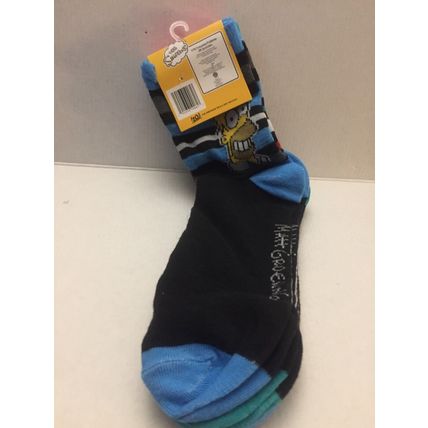 NEW Men's The Simpsons Bart * Homer Crew Socks - Shoe Size 6-12