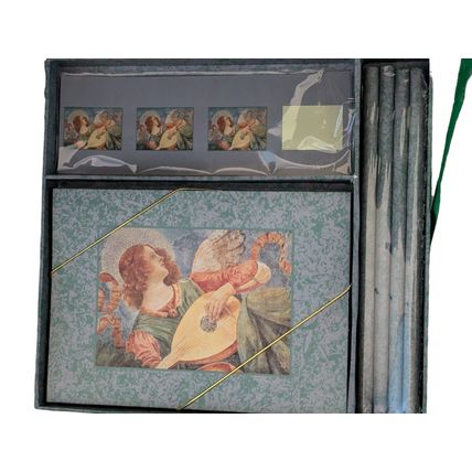 Collection Dusk Blue Stationery Note Cards Envelopes Pencils Stickers Box Drawer