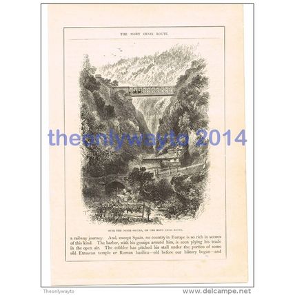 COMBE OSCURA, MONT CENIS ROUTE, ITALY, BOOK ILLUSTRATION/PRINT, c1870