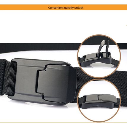 Alloy tactical buckle woven elastic belt for men and women's leisure waist belt