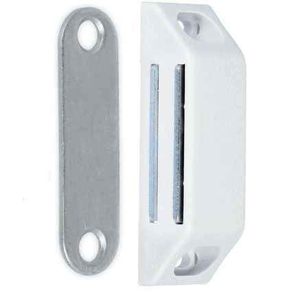 WHITE MAGNETIC CATCH Strong Heavy Duty Small-Large Cupboard Cabinet Door Latch