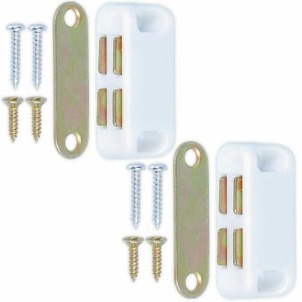 2x SMALL MAGNETIC CATCH 40mm 4kg Cupboard Cabinet Door Heavy Strong Magnet Latch