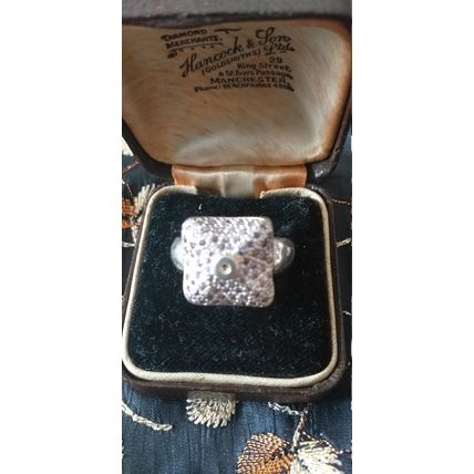 Antique Vintage 1980-s Sterling Silver Amethysts Ring Size UK P, US 7 1/2 7.2 g
