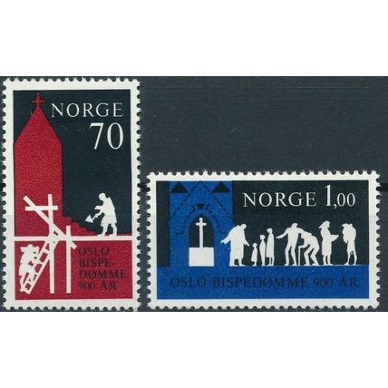 900th Anniversary Oslo Bishopric - Norway 1971 - NM H - MiNr 627/8