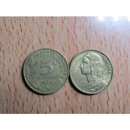 France Republic 1969 5 Centimes Coin