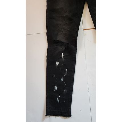 New purple brand men's Black Spash-INK personality fashion jeans, size 32