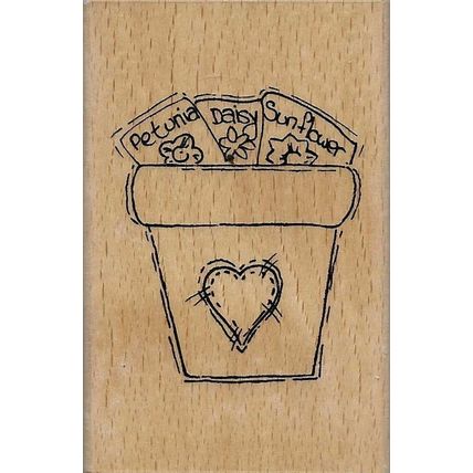Home & Heart. Floral Wood Mounted Rubber Stamp. App 4.5x7.5cm. Stamping