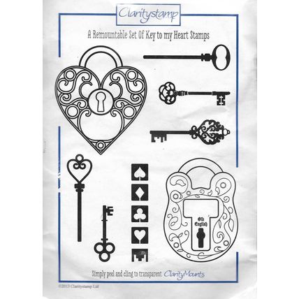 Claritystamp. Key To My Heart Stamp Set. Stamping Cardmaking Scrapbooking Crafts