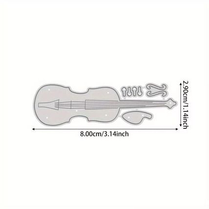 Violin Die Set. App 8x2.9cm. Die Cutting Cardmaking Scrapbooking Crafts