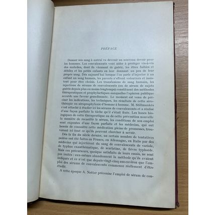 RARE* 1937 "LES SERUMS DE CONVALESCENTS" FRENCH HARDBACK BOOK (P4)