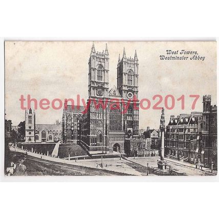 WEST TOWERS, WESTMINSTER ABBEY, LONDON, ENGLAND, Postcard