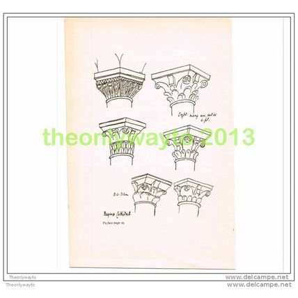 CAPITALS IN BAYEUX CATHEDRAL (PILLERS), FRANCE, Book Illustration (Print), c1897