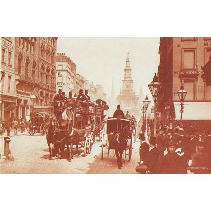 Postcard Garden Seat Horse Buses Strand London 1900s - Nostalgia