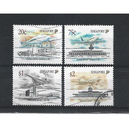 Singapore.Singapore Civil Aviation set of 4.Fine Used.Jul25