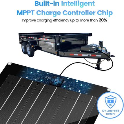 Solar Battery Charger Maintainer, Zuomeng 15W Solar Panel Kit for Dump Trailer B