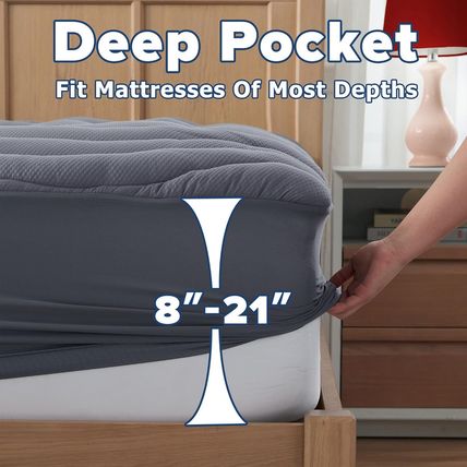 King Mattress Pad for Back & Hip Pain Relief, Pillow Top Cooling Bed Topper Quil