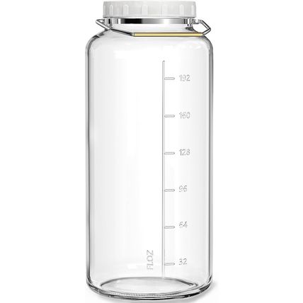 2 Gallon Glass Jar with Airtight Lid, Wide Mouth Mason Jar with Lids(7600Ml), Se
