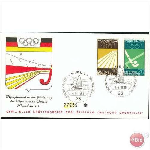 Germany Cover 1969 - SG 1493-1494 - Sport Aid & Munich XX Olympiad